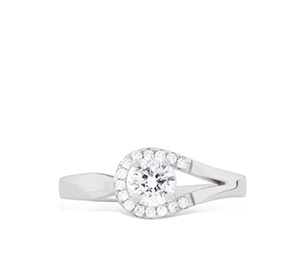 Silver Cz Engagement Ring