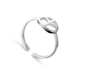 Peace Sign Cuff Ring