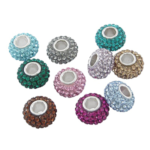 Wholesale Lot 20pcs Silver X Rose Pink Cz European Bracelet Charm Beads D253 